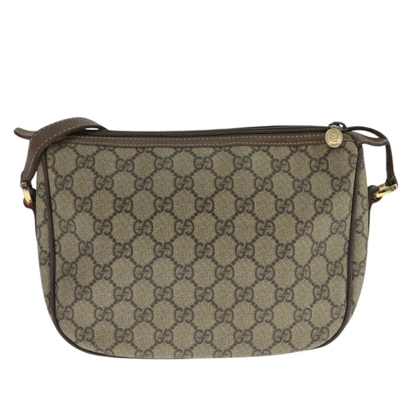 GUCCI GG Supreme Web Sherry Line Shoulder Bag PVC Beige Red Green Auth 109874 - Picture 2 of 16